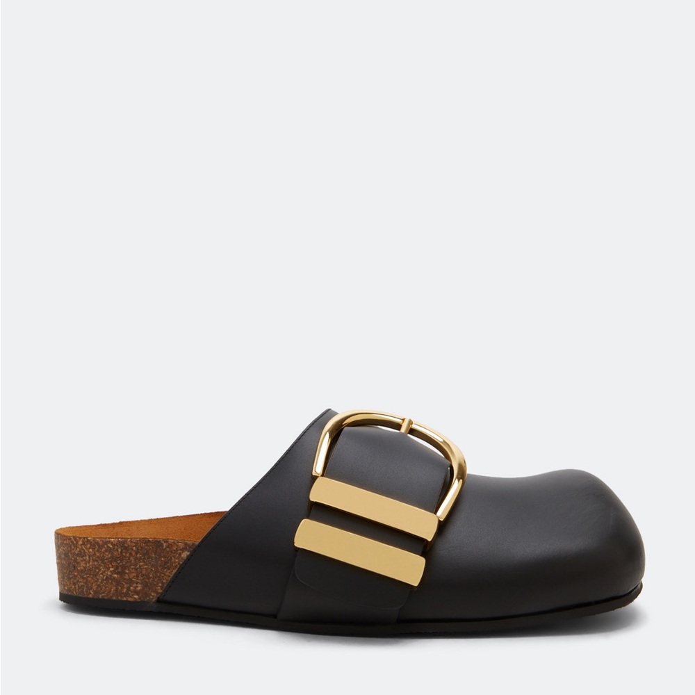 KHAITE The Downing Mule in Black Leather- size 38